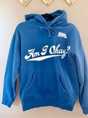 Megan Moroney Am I Okay? Blue Hoodie Merch Size L